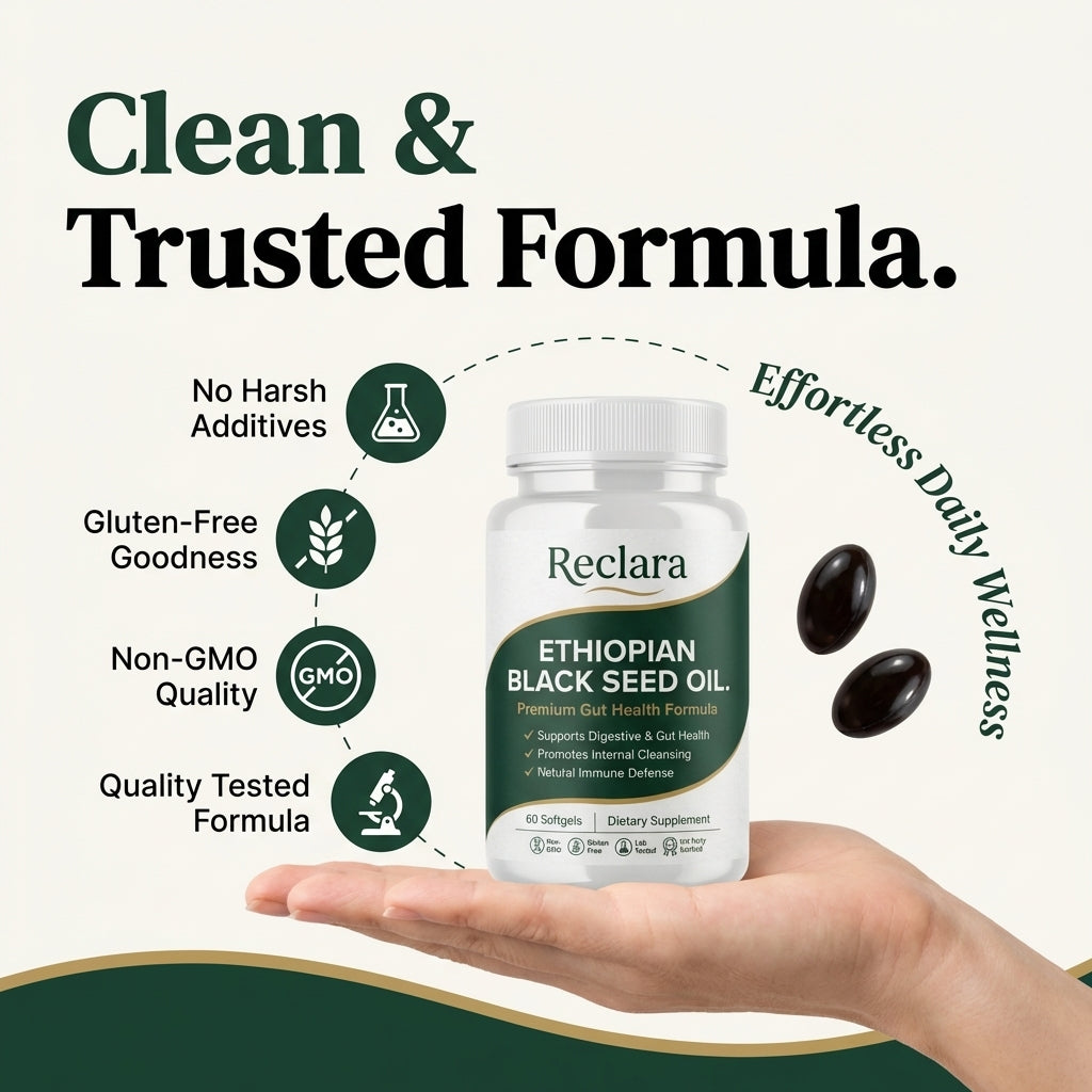 Reclara Ethiopian Black Seed Oil - 60 Softgels