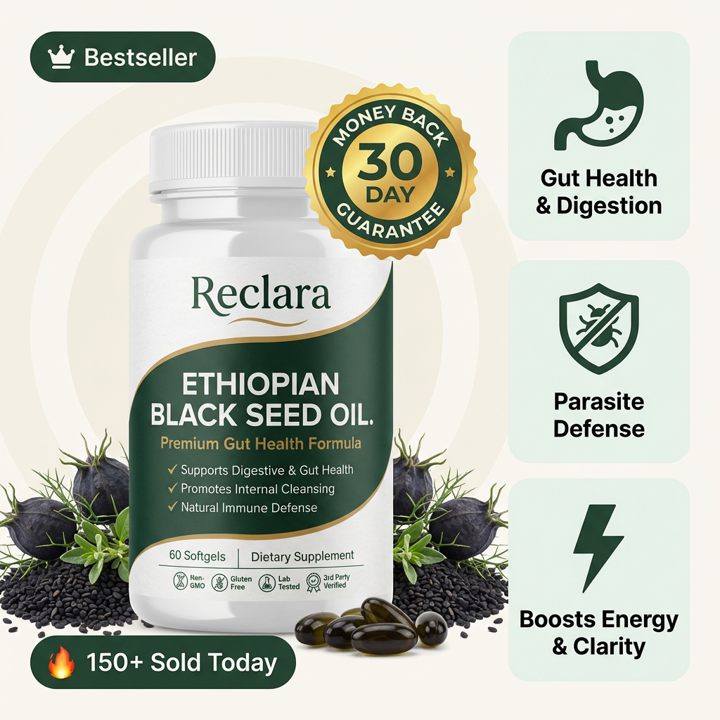 Reclara Ethiopian Black Seed Oil - 60 Softgels